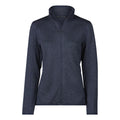 Navy Melange - Front - Tee Jays Womens-Ladies Knitted Outdoor Fleece Jacket