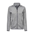 Grey Melange - Front - Tee Jays Womens-Ladies Knitted Outdoor Fleece Jacket