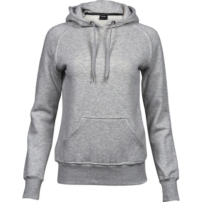 Heather Grey - Front - Tee Jays Womens-Ladies Raglan Hooded Sweatshirt