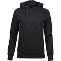 Black - Front - Tee Jays Womens-Ladies Raglan Hooded Sweatshirt