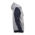 Heather Grey-Navy - Side - Tee Jays Mens Two Tone Raglan Hooded Sweatshirt
