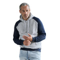 Heather Grey-Navy - Pack Shot - Tee Jays Mens Two Tone Raglan Hooded Sweatshirt