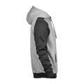 Heather Grey-Dark Grey - Side - Tee Jays Mens Two Tone Raglan Hooded Sweatshirt