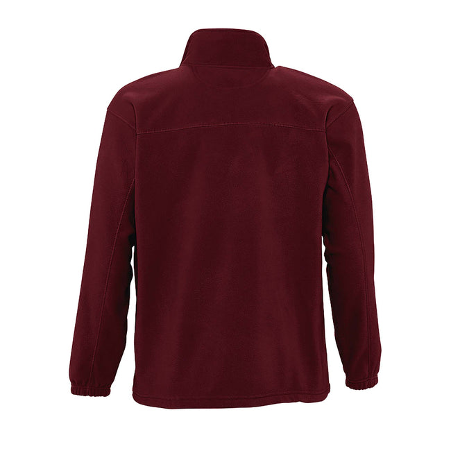 Burgundy - Back - SOLS Mens North Full Zip Outdoor Fleece Jacket
