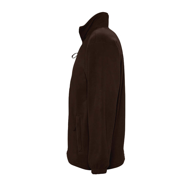 Dark Chocolate - Side - SOLS Mens North Full Zip Outdoor Fleece Jacket