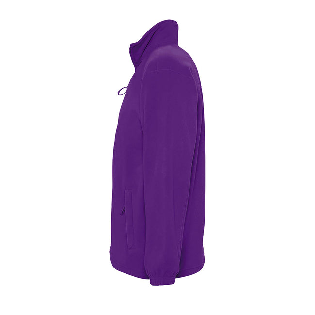 Dark Purple - Side - SOLS Mens North Full Zip Outdoor Fleece Jacket