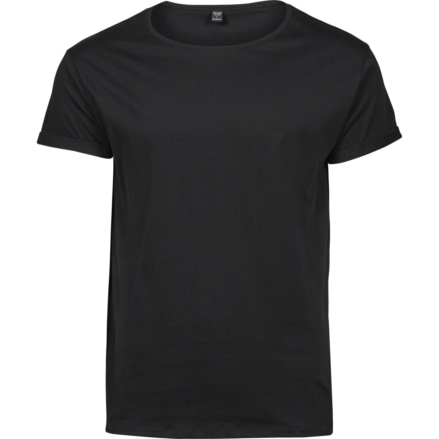 Black - Front - Tee Jays Mens Roll-Up T-Shirt
