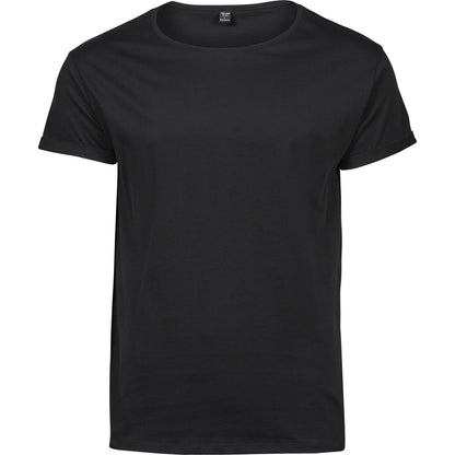 Black - Front - Tee Jays Mens Roll-Up T-Shirt