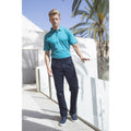 Navy - Back - Henbury Mens Stretch Flex Waistband Chino Trousers