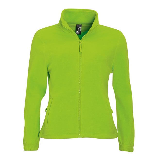 Lime - Front - SOLS Womens-Ladies North Full Zip Fleece Jacket