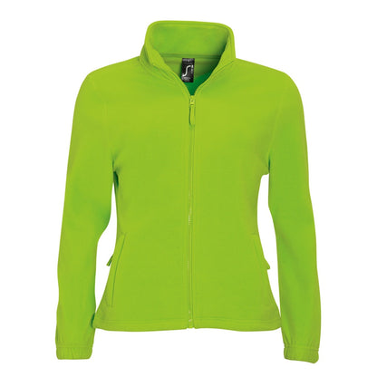 Lime - Front - SOLS Womens-Ladies North Full Zip Fleece Jacket