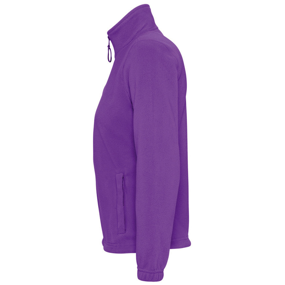 Dark Purple - Side - SOLS Womens-Ladies North Full Zip Fleece Jacket