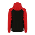 Jet Black-Fire Red - Back - AWDis Just Hoods Mens Baseball Zoodie
