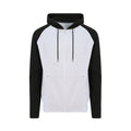 Heather Grey-Jet Black - Front - AWDis Just Hoods Mens Baseball Zoodie