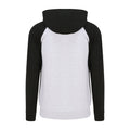 Heather Grey-Jet Black - Back - AWDis Just Hoods Mens Baseball Zoodie