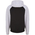 Jet Black-Heather Grey - Front - AWDis Just Hoods Mens Baseball Zoodie