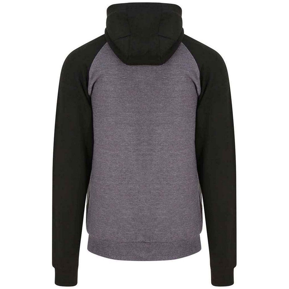 Charcoal-Jet Black - Back - AWDis Just Hoods Mens Baseball Zoodie