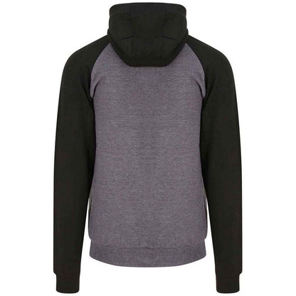 Charcoal-Jet Black - Back - AWDis Just Hoods Mens Baseball Zoodie