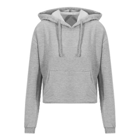 Heather Grey - Front - AWDis Just Hoods Womens-Ladies Girlie Cropped Hoodie