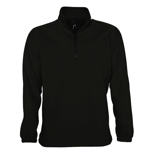 Black - Front - SOLS Ness Unisex Zip Neck Anti-Pill Fleece Top