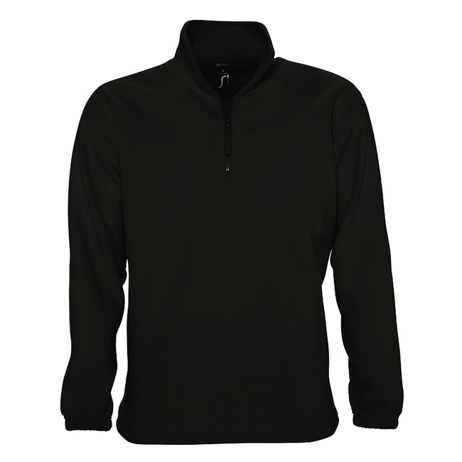 Black - Front - SOLS Ness Unisex Zip Neck Anti-Pill Fleece Top
