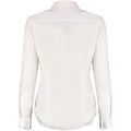 White - Back - Kustom Kit Womens-Ladies Long Sleeve Tailored Stretch Oxford Shirt