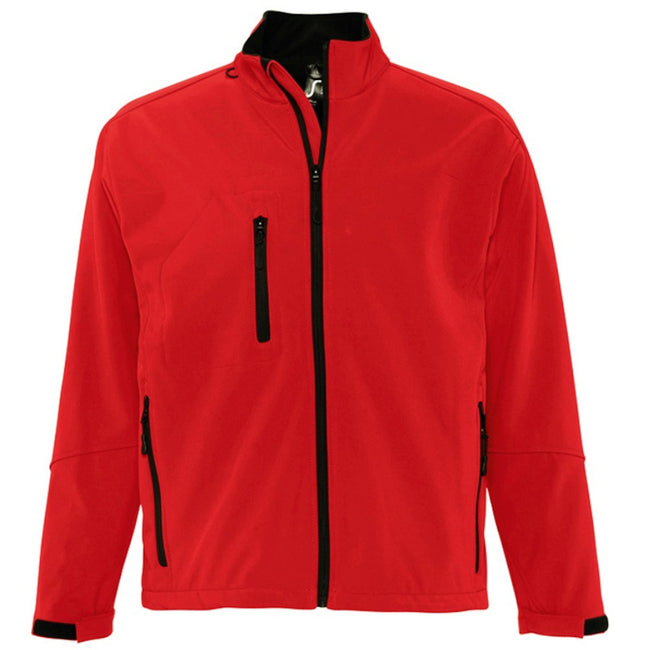 Red - Front - SOLS Mens Relax Soft Shell Jacket (Breathable, Windproof And Water Resistant)