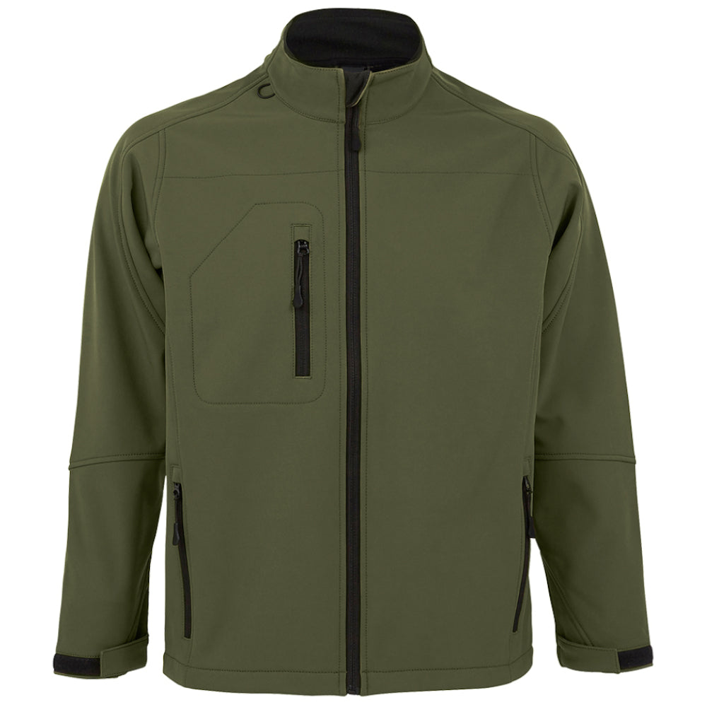 Dark Green - Front - SOLS Mens Relax Soft Shell Jacket (Breathable, Windproof And Water Resistant)