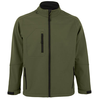 Dark Green - Front - SOLS Mens Relax Soft Shell Jacket (Breathable, Windproof And Water Resistant)