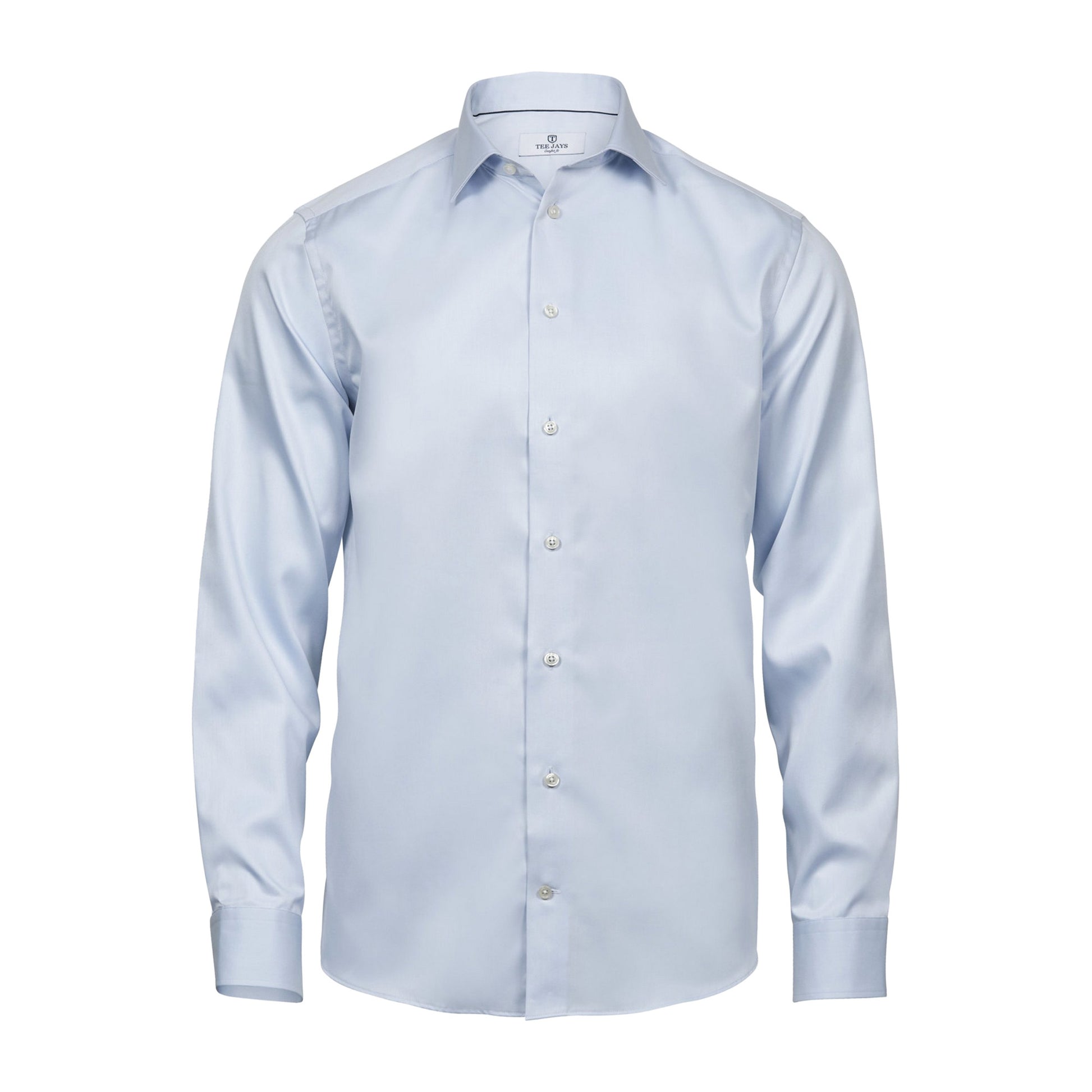 Light Blue - Front - Tee Jays Mens Luxury Comfort Fit Long Sleeve Oxford Shirt