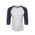Indigo-Heather White - Front - Next Level Adults Unisex Tri-Blend 3-4 Sleeve Raglan T-Shirt