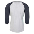 Indigo-Heather White - Back - Next Level Adults Unisex Tri-Blend 3-4 Sleeve Raglan T-Shirt