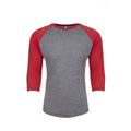 Vintage Red-Premium Heather - Front - Next Level Adults Unisex Tri-Blend 3-4 Sleeve Raglan T-Shirt
