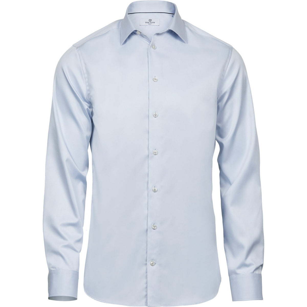 Light Blue - Front - Tee Jays Mens Luxury Slim Fit Long Sleeve Oxford Shirt