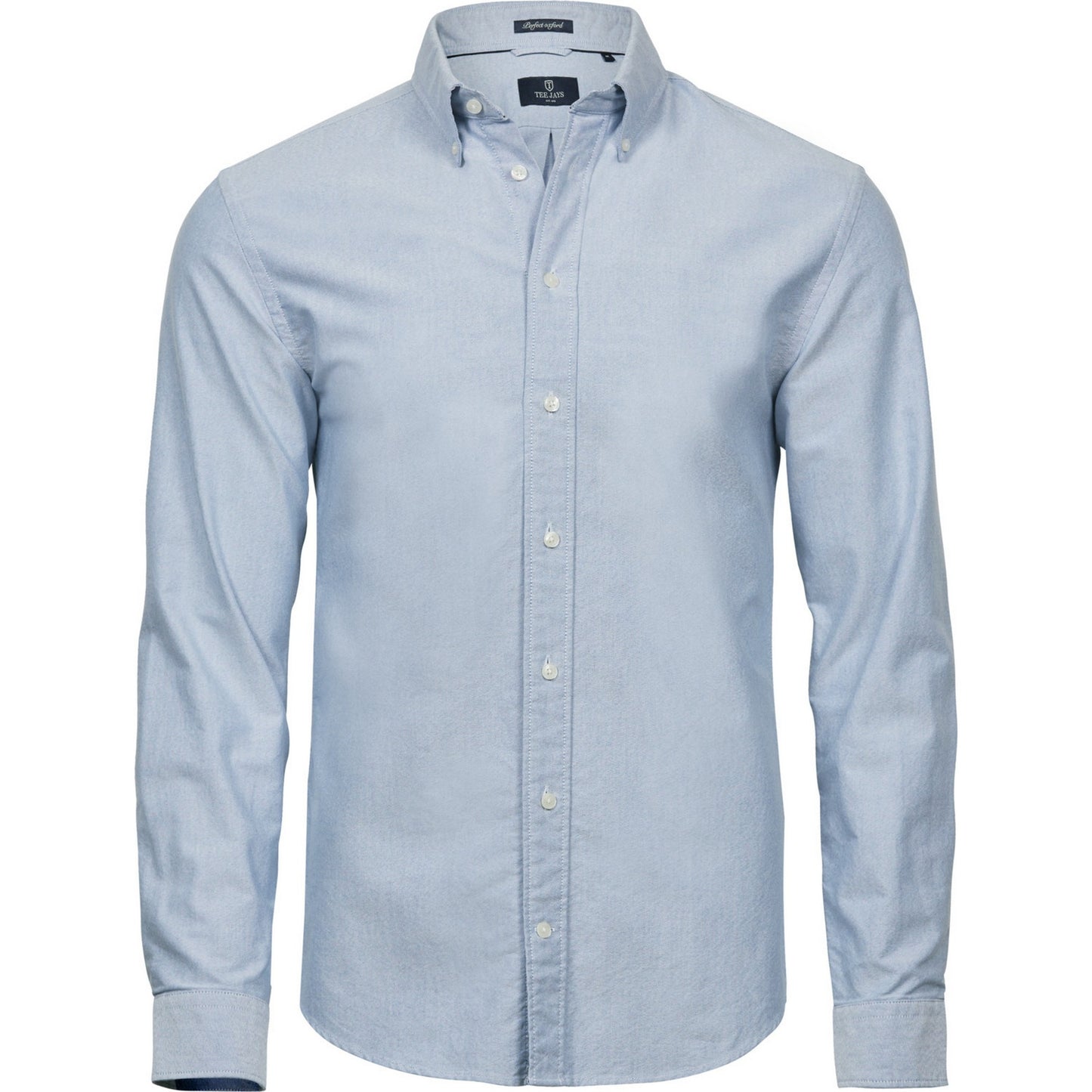 Light Blue - Front - Tee Jays Mens Perfect Long Sleeve Oxford Shirt