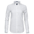 White - Front - Tee Jays Womens-Ladies Perfect Long Sleeve Oxford Shirt