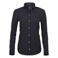 Black - Front - Tee Jays Womens-Ladies Perfect Long Sleeve Oxford Shirt