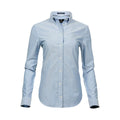 Light Blue - Front - Tee Jays Womens-Ladies Perfect Long Sleeve Oxford Shirt