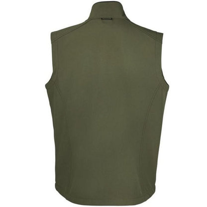 Dark Green - Back - SOLS Mens Rallye Soft Shell Bodywarmer Jacket