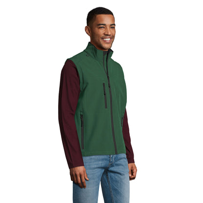 Bottle Green - Pack Shot - SOLS Mens Rallye Soft Shell Bodywarmer Jacket