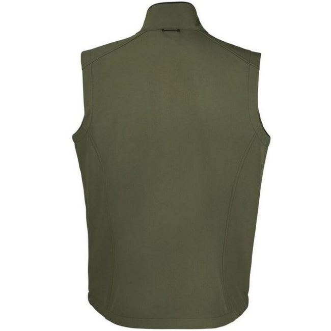 Dark Green - Back - SOLS Mens Rallye Soft Shell Bodywarmer Jacket