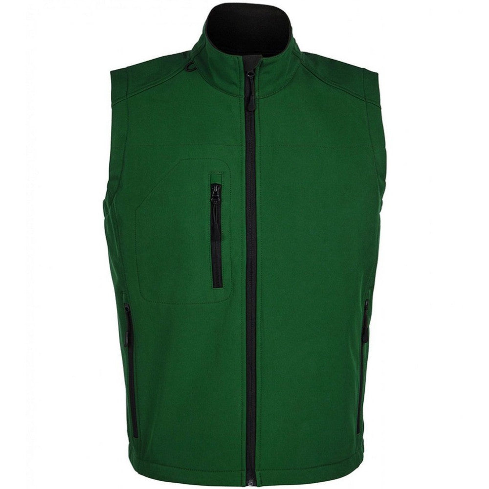 Bottle Green - Front - SOLS Mens Rallye Soft Shell Bodywarmer Jacket