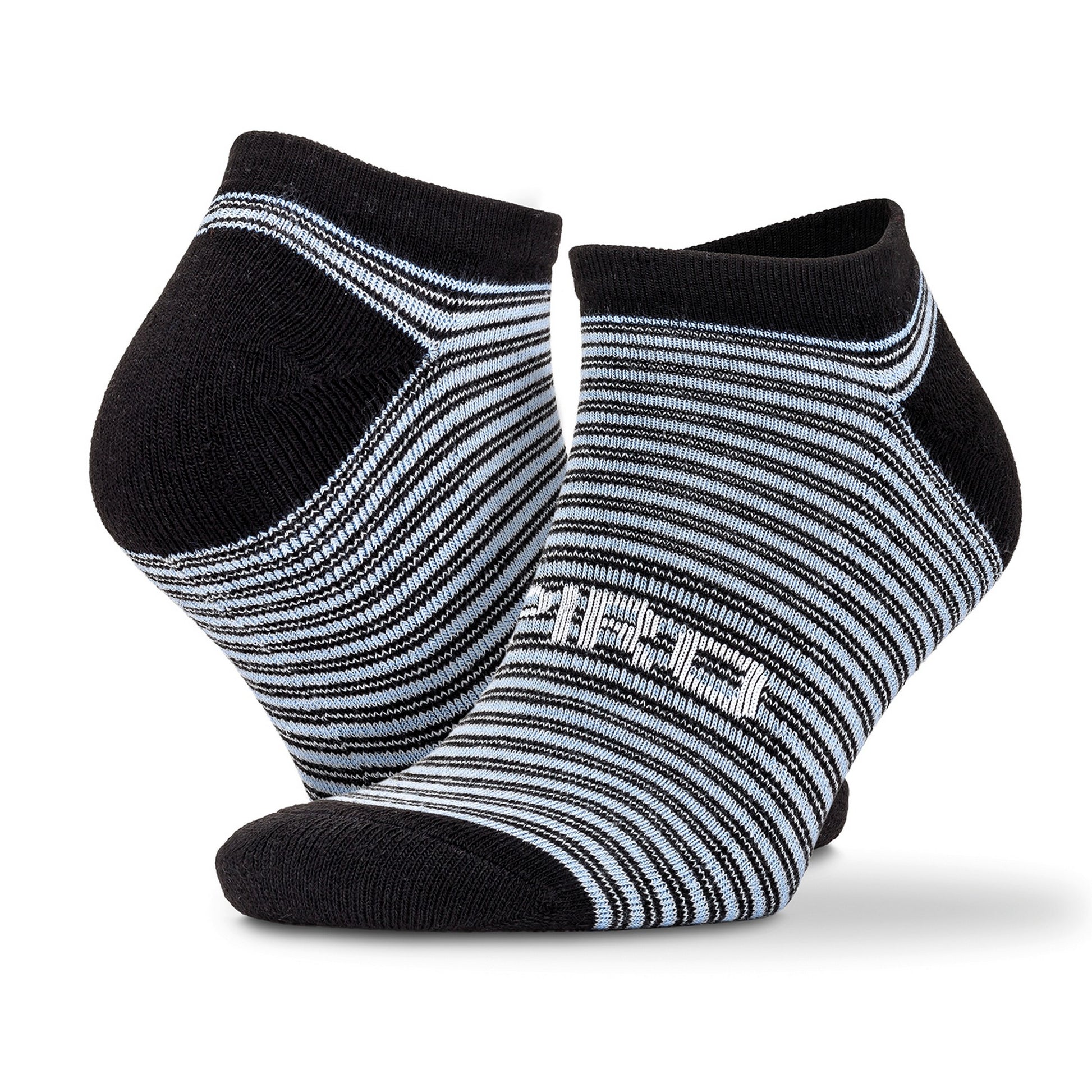 Mixed - Side - Spiro Unisex Adults Mixed Stripe Trainer Socks (Pack Of 3)