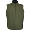 Dark Green - Front - SOLS Mens Rallye Soft Shell Bodywarmer Jacket