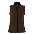 Dark Chocolate - Front - SOLS Womens-Ladies Rallye Soft Shell Bodywarmer Jacket