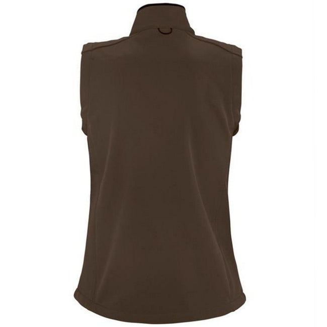 Dark Chocolate - Back - SOLS Womens-Ladies Rallye Soft Shell Bodywarmer Jacket