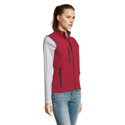 Red - Front - SOLS Womens-Ladies Rallye Soft Shell Bodywarmer Jacket
