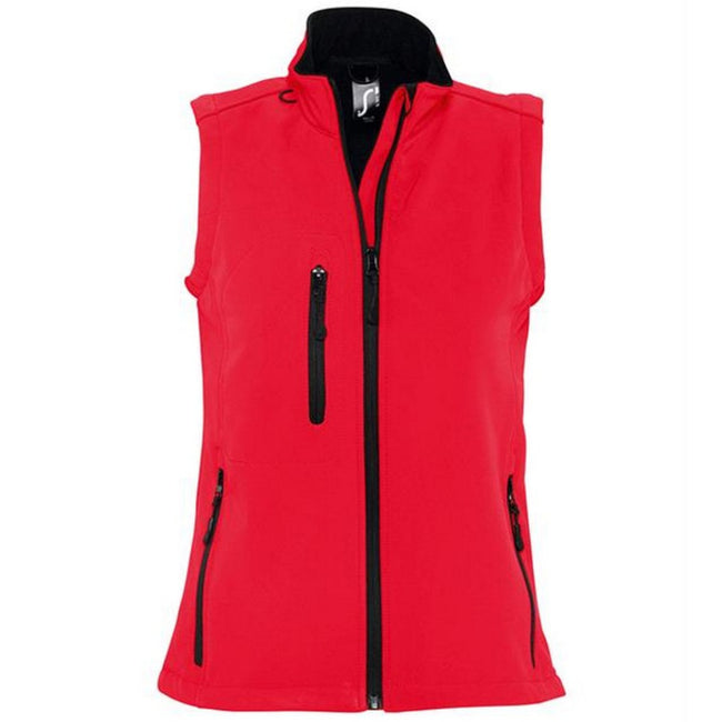 Red - Front - SOLS Womens-Ladies Rallye Soft Shell Bodywarmer Jacket