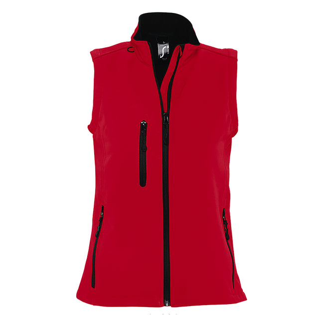 Red - Back - SOLS Womens-Ladies Rallye Soft Shell Bodywarmer Jacket