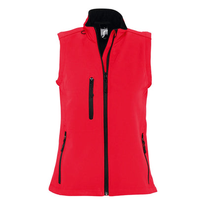 Red - Back - SOLS Womens-Ladies Rallye Soft Shell Bodywarmer Jacket